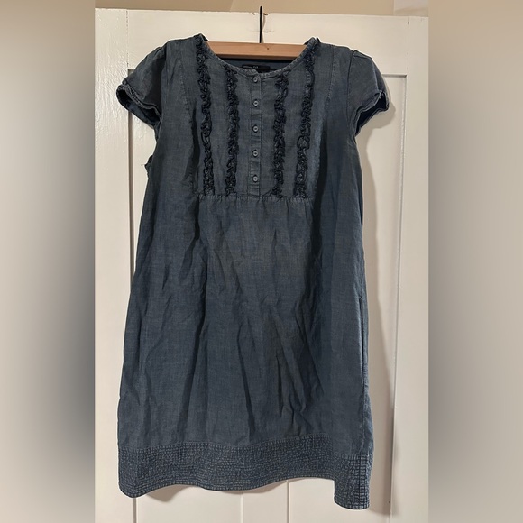 Short Sleeve Chambray Cotton Dress - Picture 1 of 5